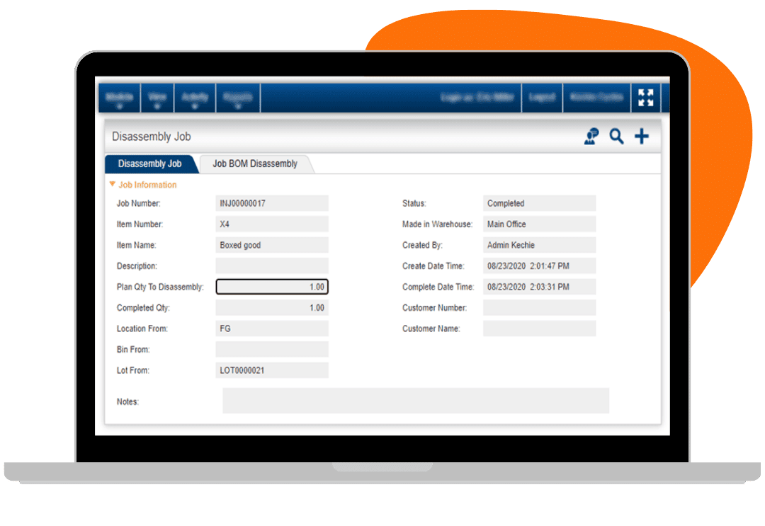 Kechie Manufacturing Software offers a disassembly solution tool.