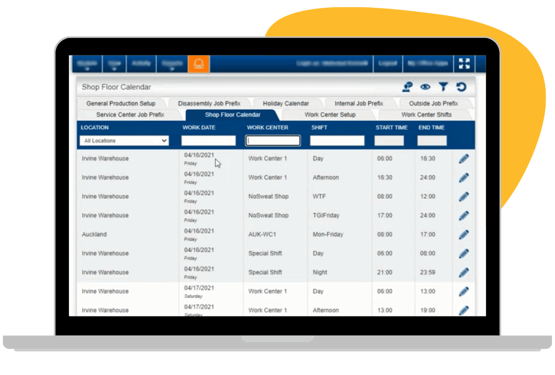 Kechie Manufacturing Software offers Shop Floor Calendar.