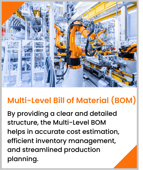 By providing a clear and detailed structure, the Multi-Level BOM helps in accurate cost estimation, efficient inventory management, and streamlined production planning.